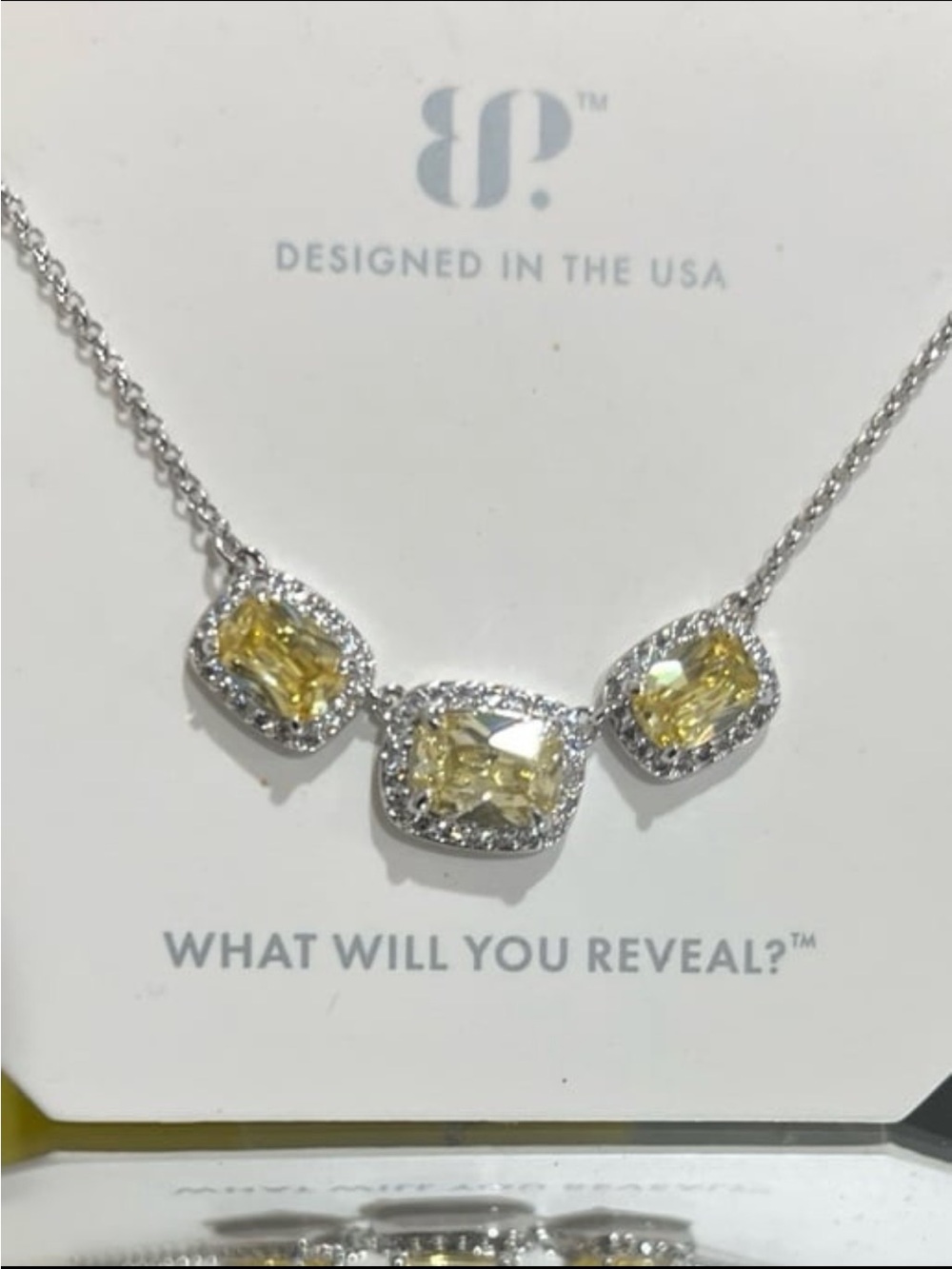 RBP8328 Loving this life lemon cubic zirconia rhodium necklace